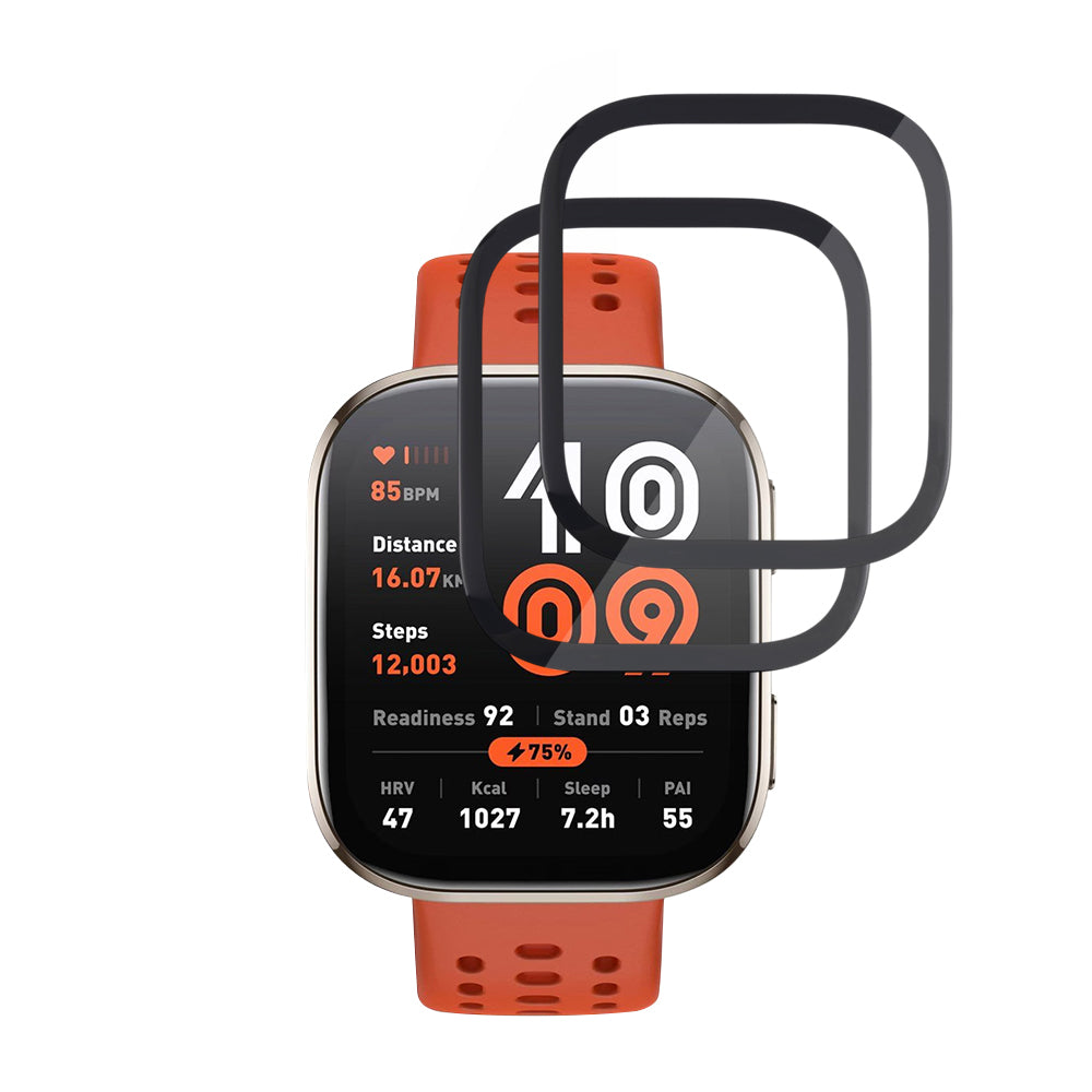 Folija za zaštitu Techsuit Nano Flex za Amazfit Bip 6, Set 2 komada, Plastika, Crna