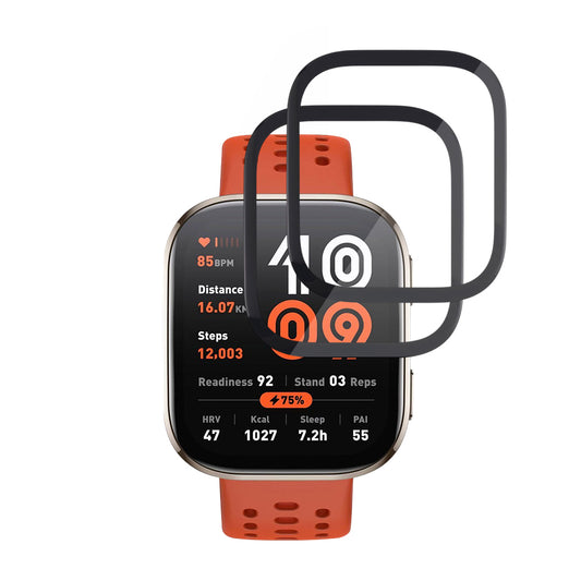 Folija za zaštitu Techsuit Nano Flex za Amazfit Bip 6, Set 2 komada, Plastika, Crna