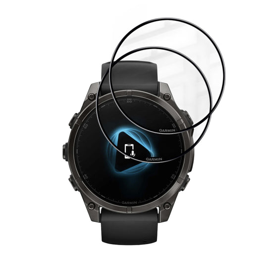 Folija za zaštitu Techsuit Nano Flex za Garmin Fenix 8 Pro 47mm / 8 47mm, Set 2 komada, Plastika, Crna