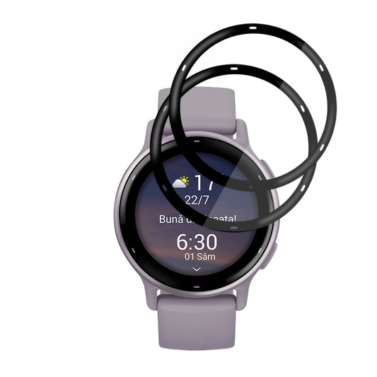 Folija za zaštitu Techsuit Nano Flex za Garmin Vivoactive 5, Set 2 komada, Plastika, Crna