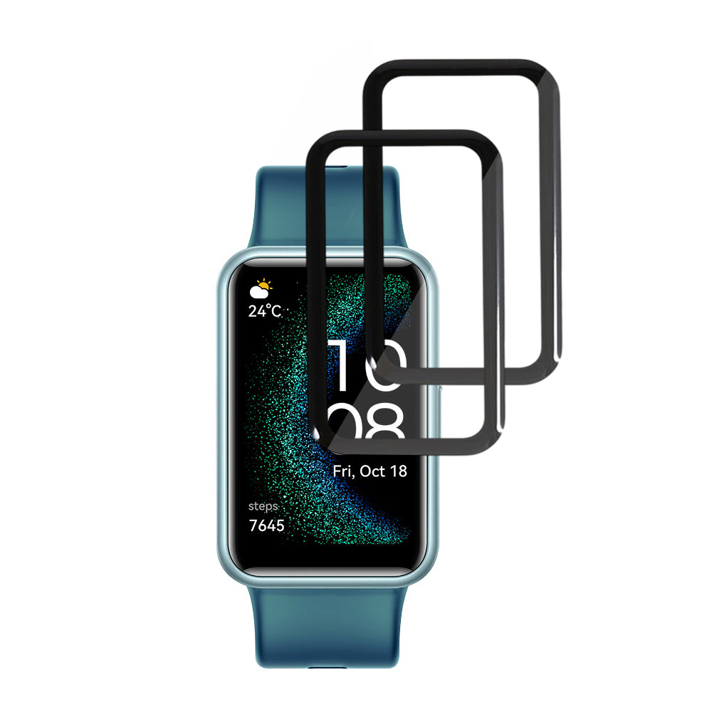 Folija za zaštitu Techsuit Nano Flex za Huawei Watch FIT SE, Set 2 komada, Plastika, Crna