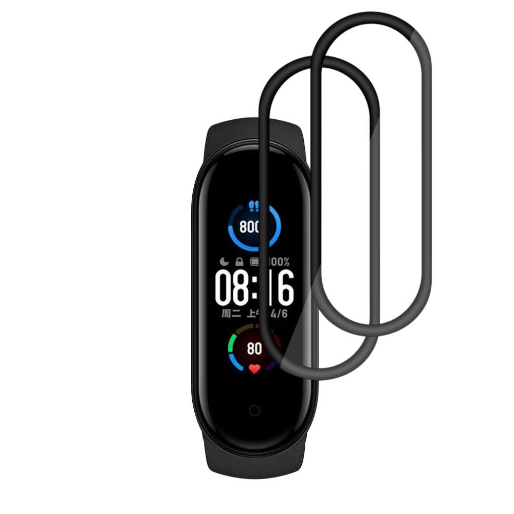Folija za zaštitu Techsuit Nano Flex za Xiaomi Smart Band 6 / 5, Set 2 komada, Plastika, Crna