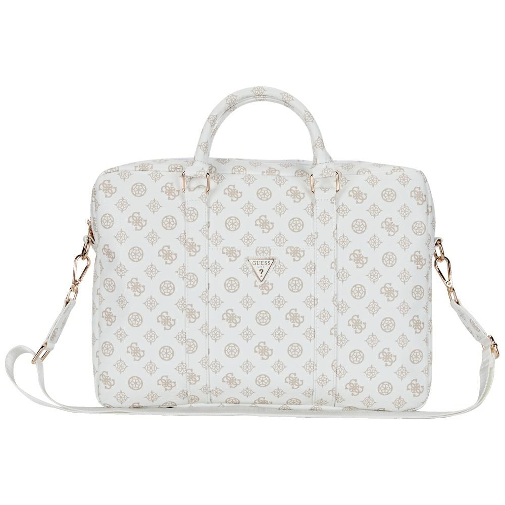 Tašna Guess Peony Triangle Logo za Laptop 16inch, Bela