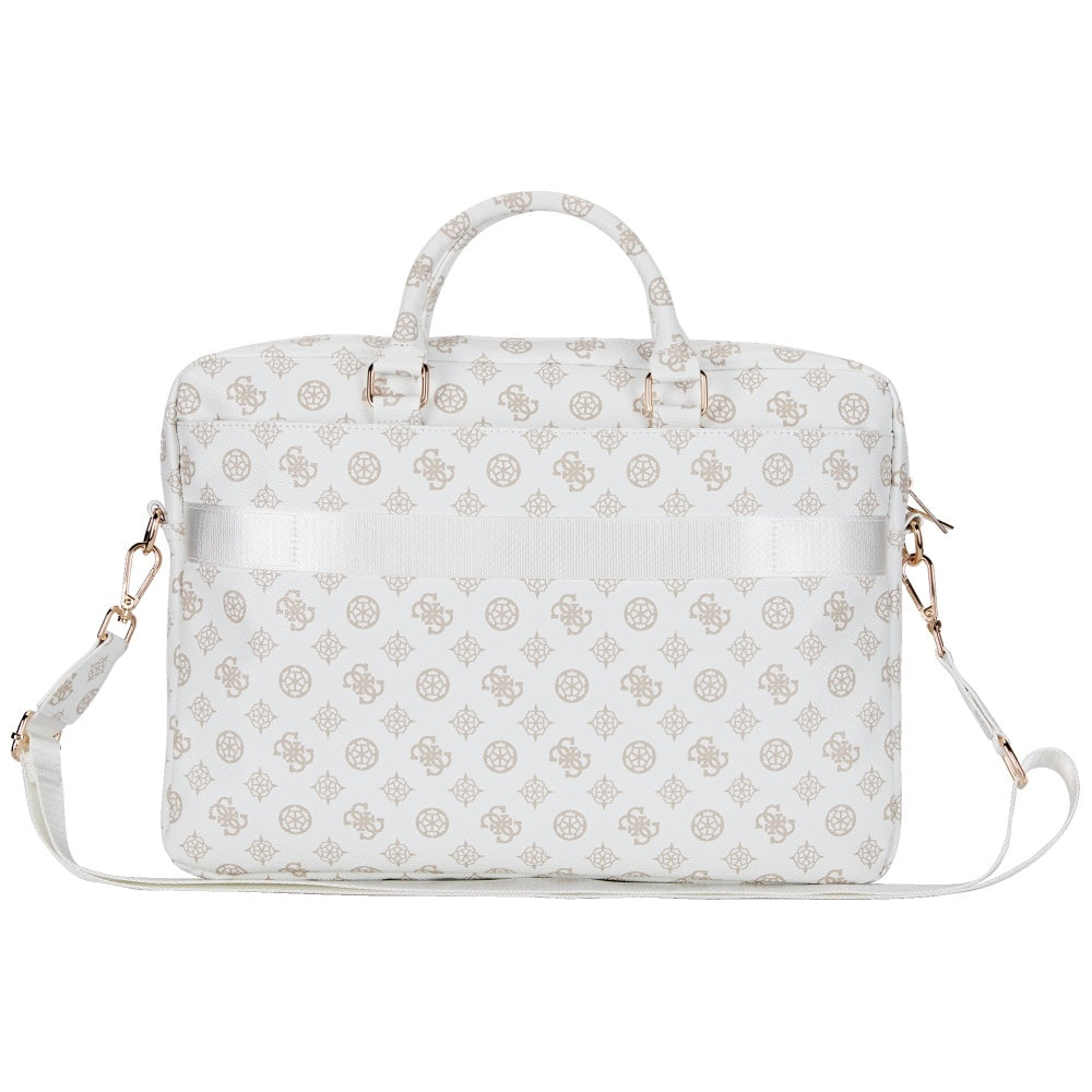 Tašna Guess Peony Triangle Logo za Laptop 16inch, Bela