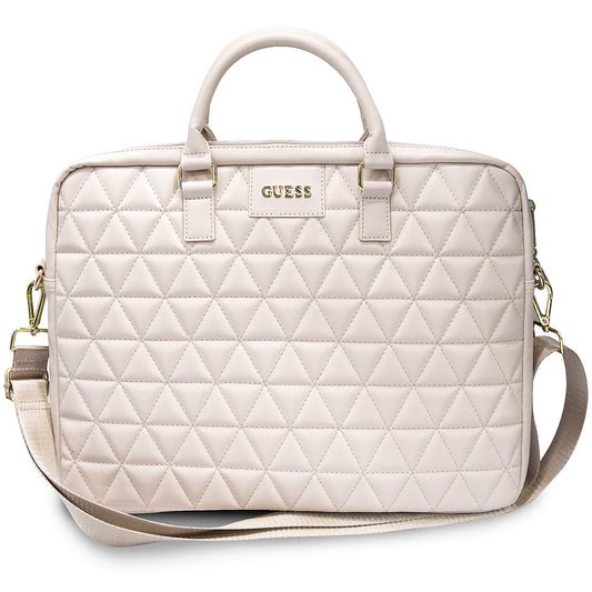 Torba Guess Quilted za laptop od 15 inča, roze boje