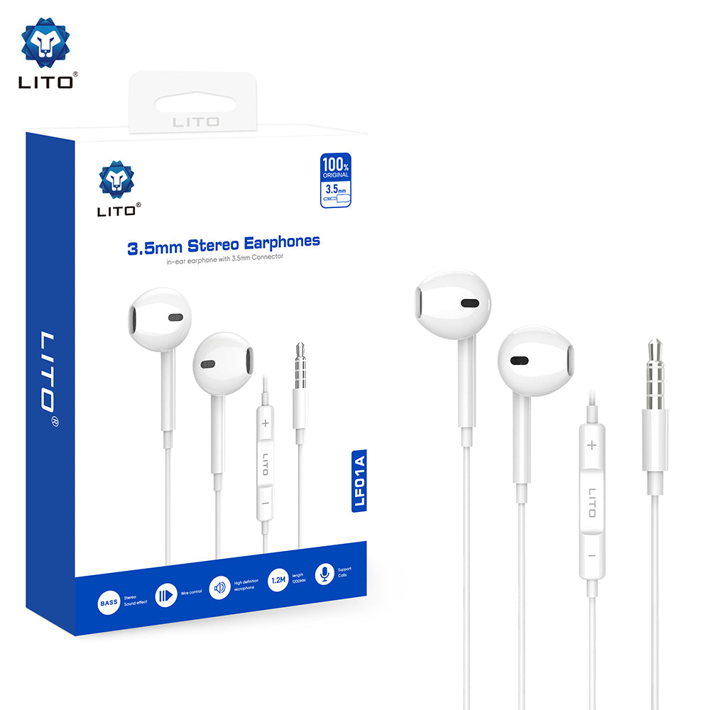 Handsfree 3.5mm Lito LF01A, Beli