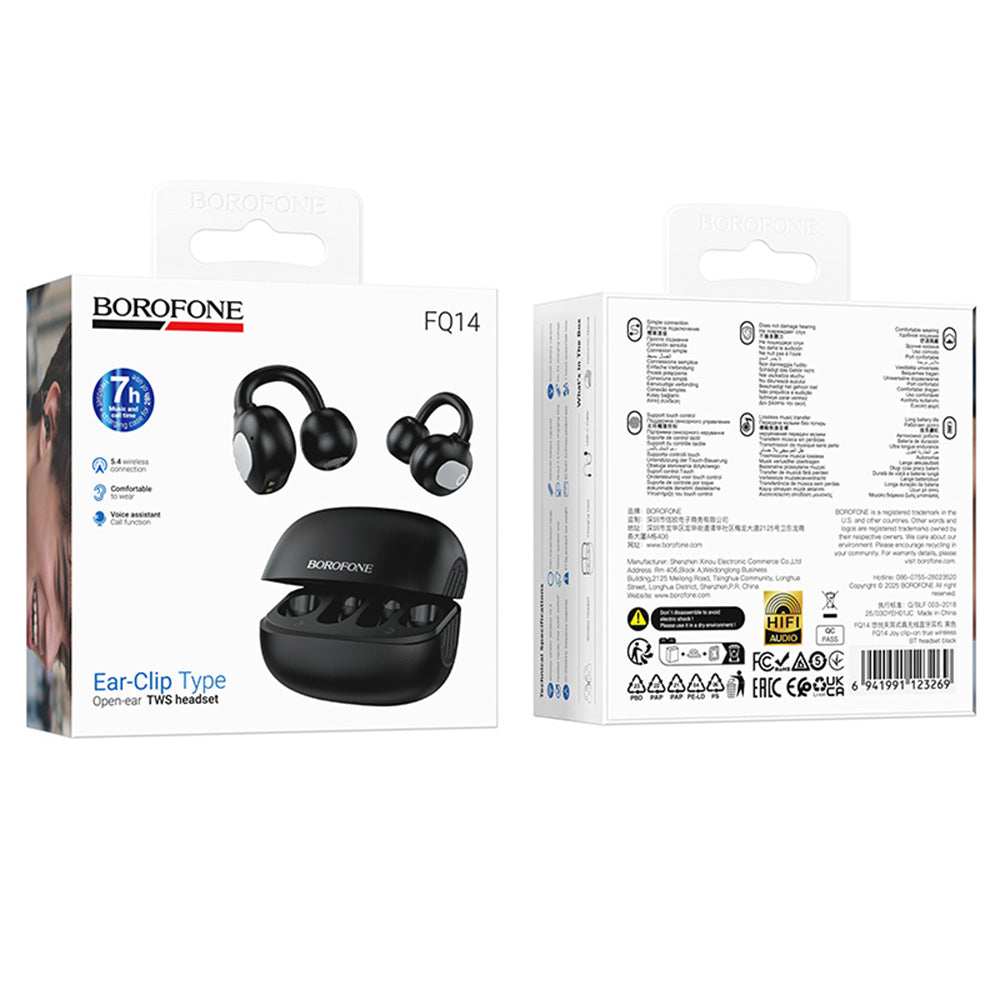 Handsfree Bluetooth Borofone FQ14 Joy, TWS, Crni