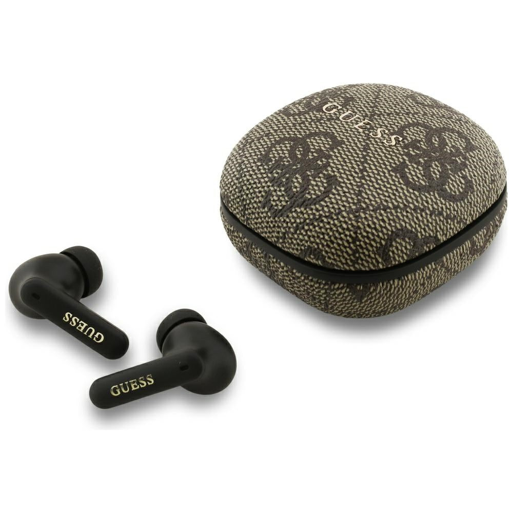 Handsfree Bluetooth Guess 4G Classic Metal Logo, TWS, Braon