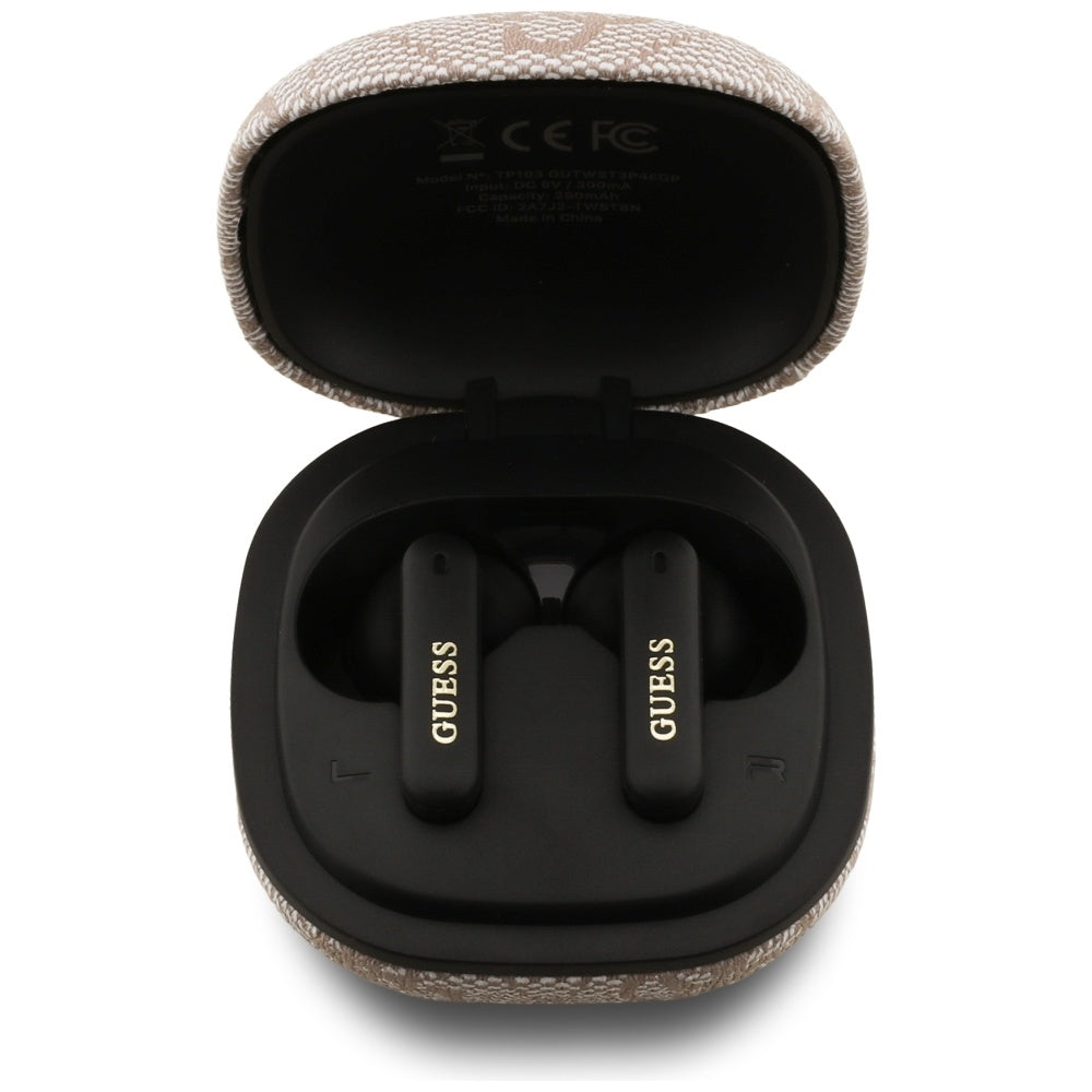 Handsfree Bluetooth Guess 4G Classic Metal Logo, TWS, Roze