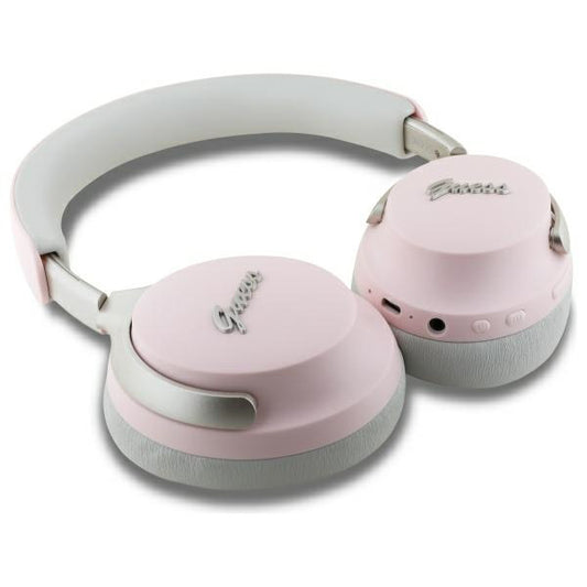 Handsfree Bluetooth Guess Metal Script Logo, A2DP, ANC, Roze