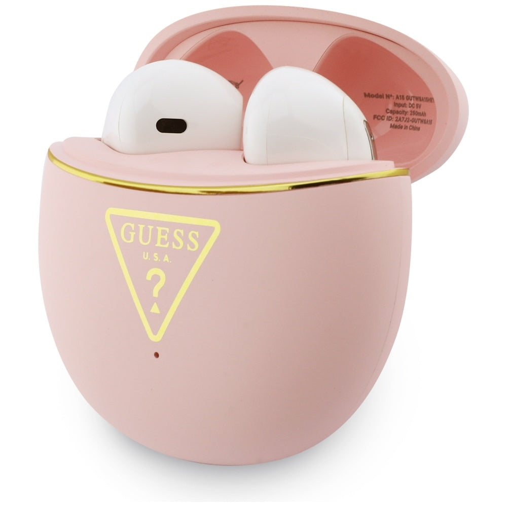 Handsfree Bluetooth Guess Script Print, TWS, Roze