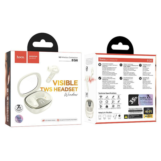 Handsfree Bluetooth HOCO Shadow EQ6, TWS, Beli