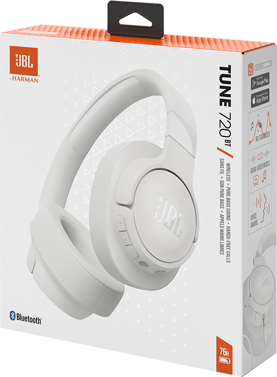 Handsfree Bluetooth JBL Tune 720BT, MultiPoint, A2DP, Bela, Refabrikovan JBLT720BTWHT