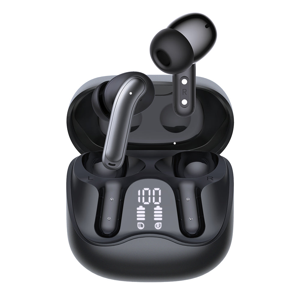 Handsfree Bluetooth Techsuit CW5 EchoFit Pro, TWS, ANC, MultiPoint, Crni