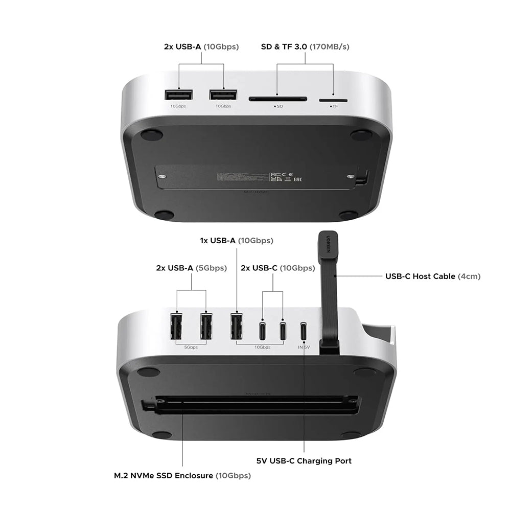 Multifunkcionalni hub GREEN CM841 (65487) za Apple Mac Mini M4, Crni