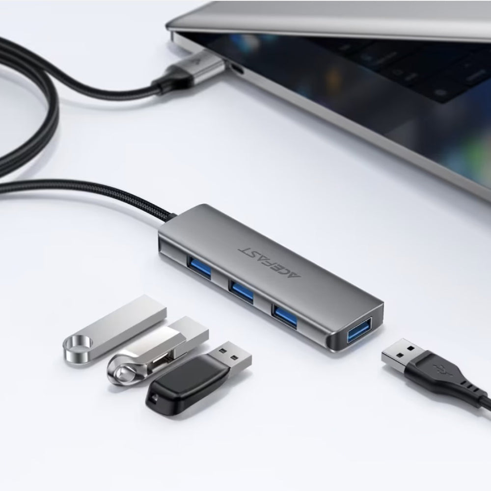 Hub USB Acefast J17, 4u1, Sivi