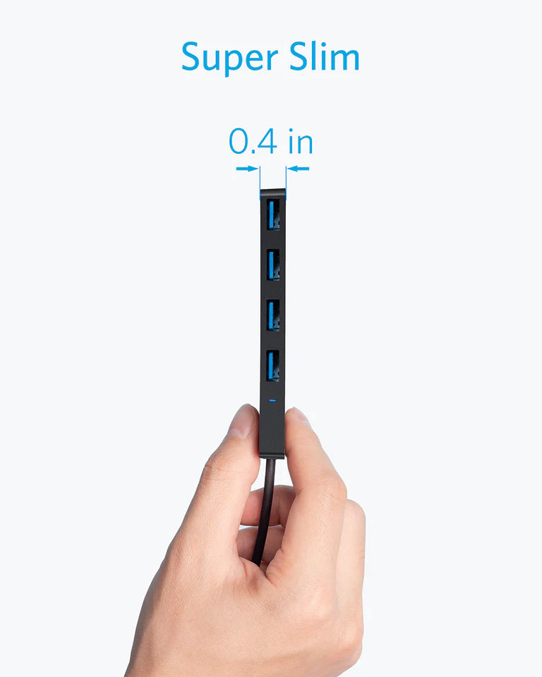 Hub USB Anker, 4 x USB-A 3.0, Crni A7516016