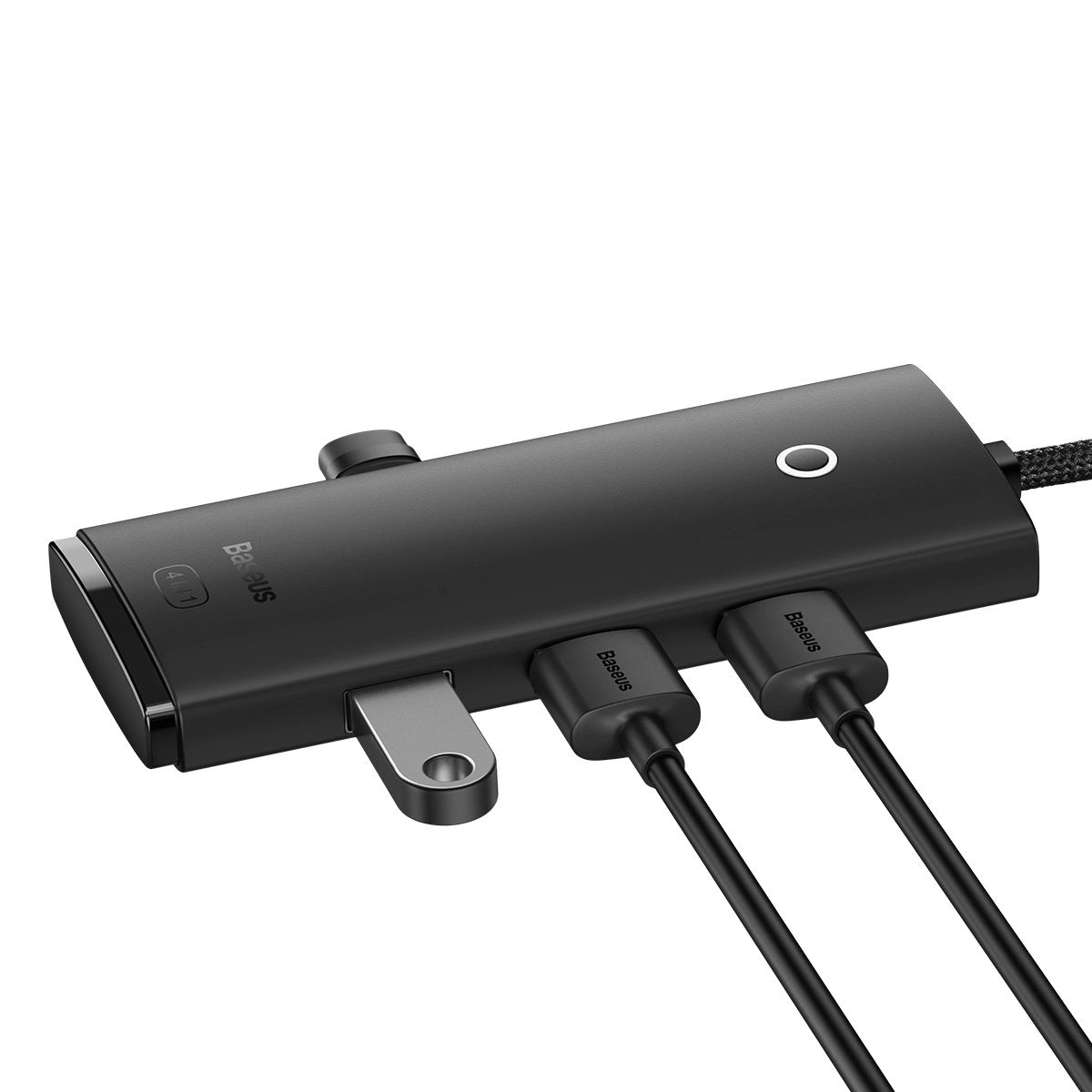 Hub USB Baseus Lite, 4 x USB-A 3.0 - 1 x USB-C, 2m, Crni WKQX030201