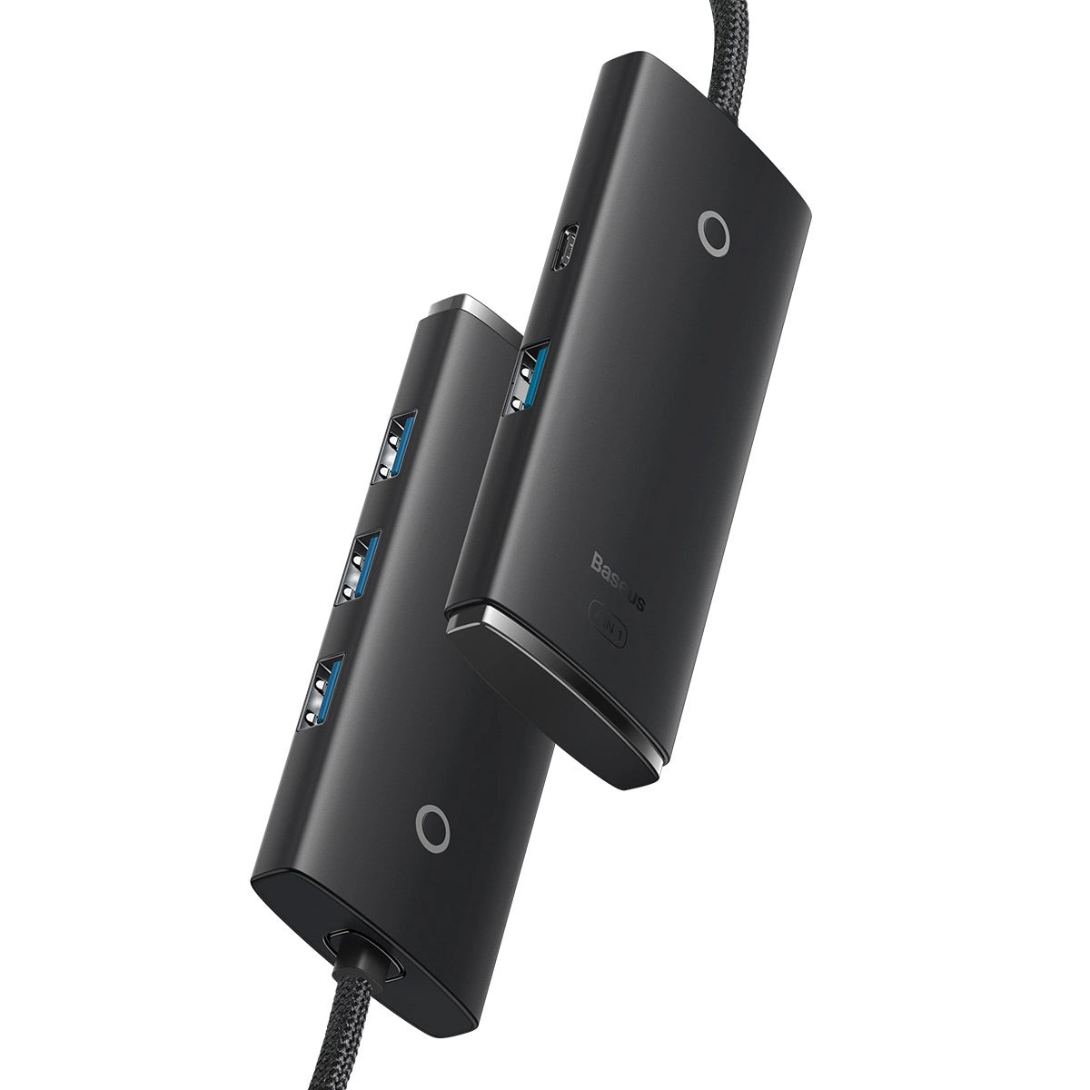 Hub USB Baseus Lite, 4 x USB-A 3.0 - 1 x USB-C, 2m, Crni WKQX030201