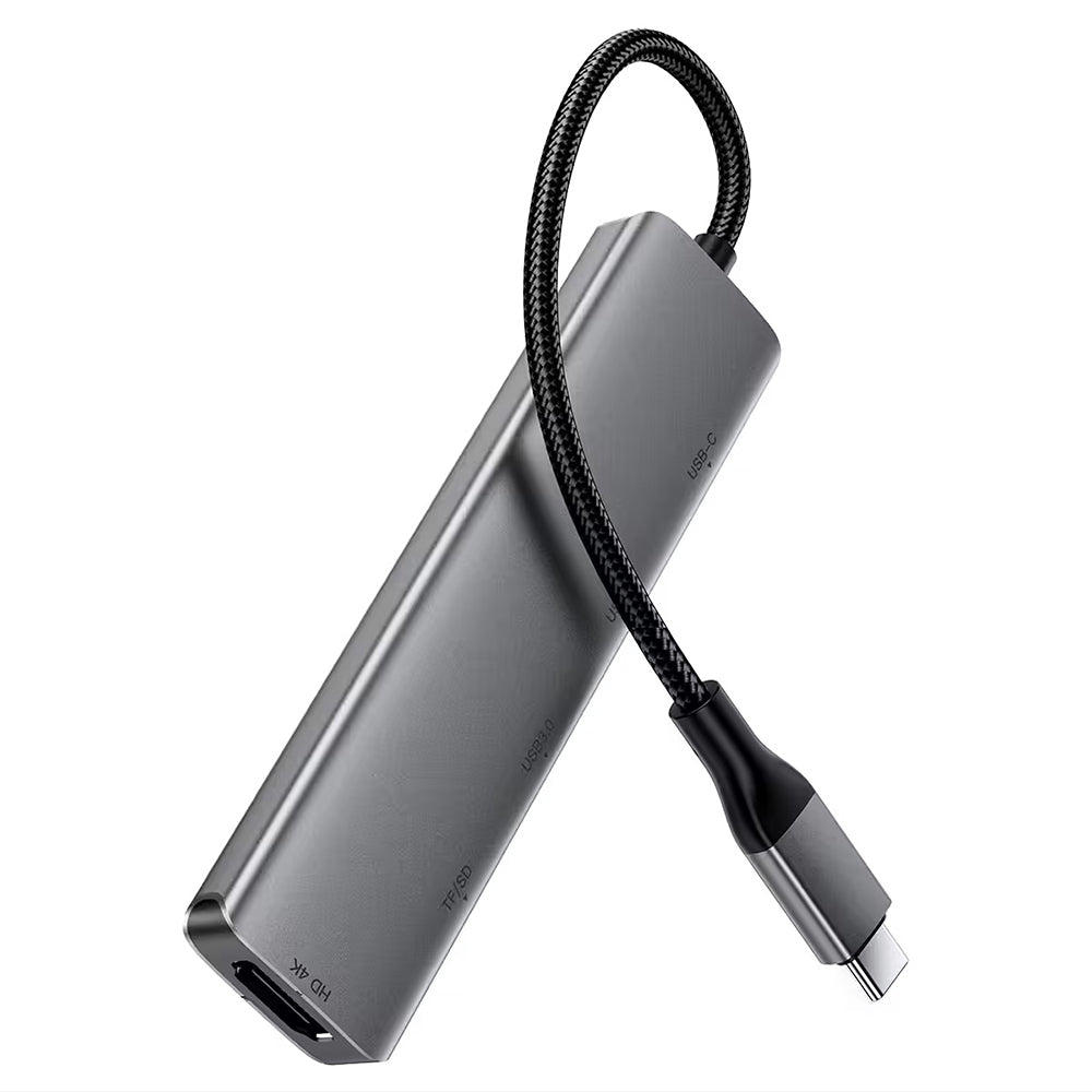 Hub USB-C Acefast J18, 6u1, Sivi