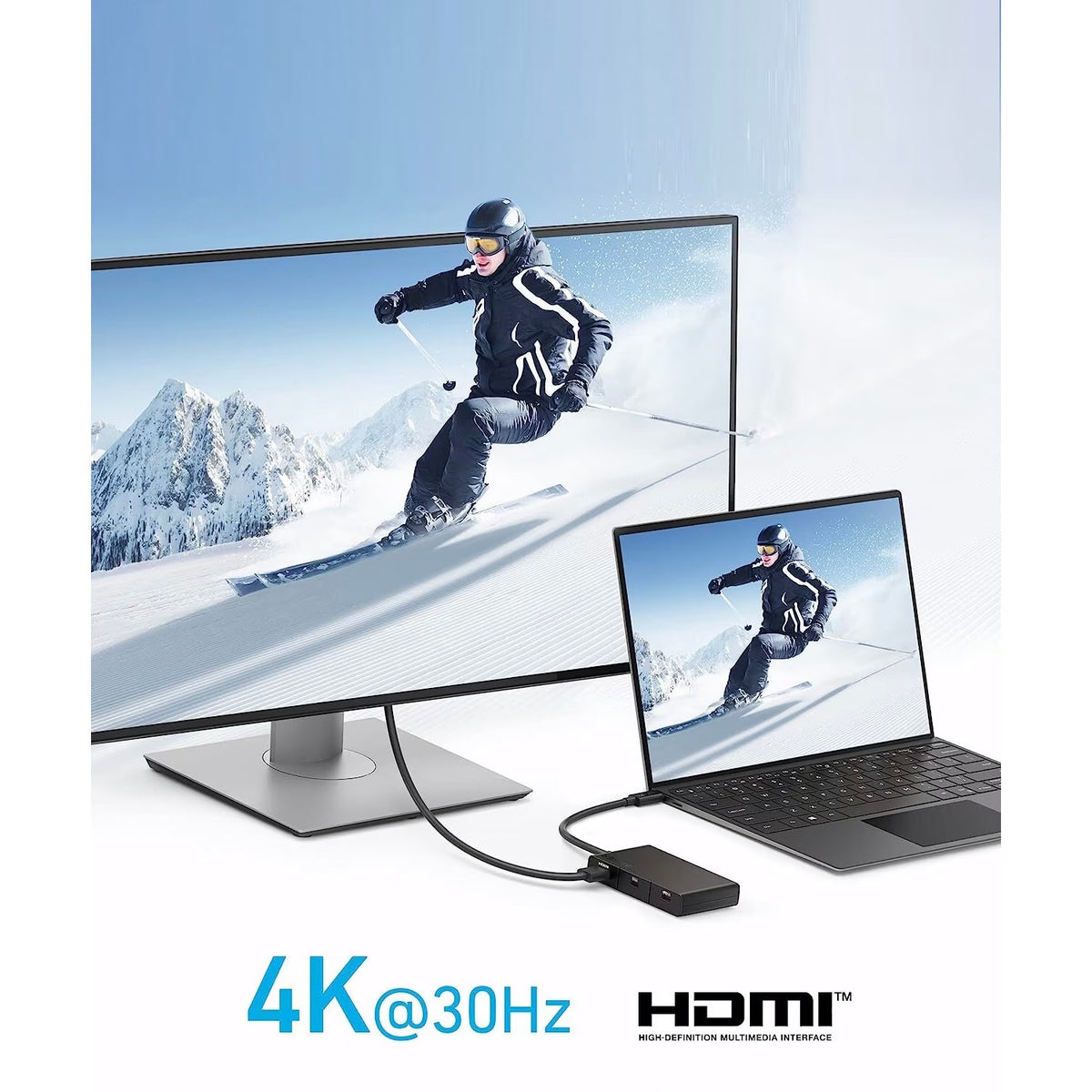 Hub USB-C Anker 332, 2 x USB-A - 2 x USB-C - 1 x HDMI, Crna A8356G11