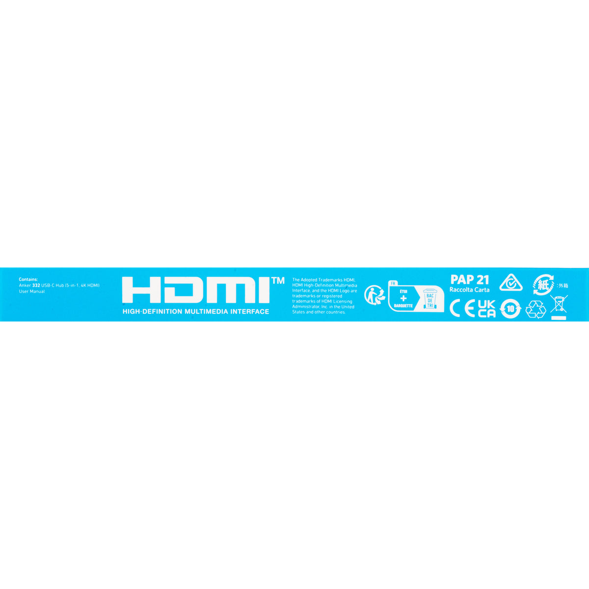 Hub USB-C Anker 332, 2 x USB-A - 2 x USB-C - 1 x HDMI, Crna A8356G11
