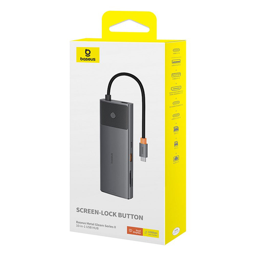 Hub USB-C Baseus Gleam II, 10in1, Crna B00061800123-00