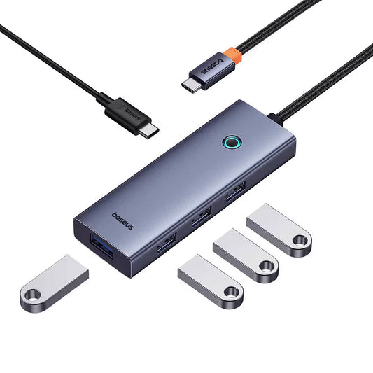 Hub USB-C Baseus UltraJoy, 4 x USB-A 3.0 - 1 x USB-C, Sivi B00052801811-01