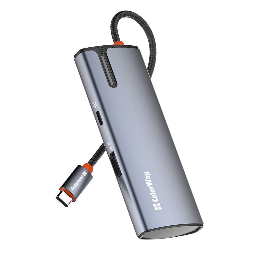 Hub USB-C ColorWay CW-HUB01, 5in1, Srebrni