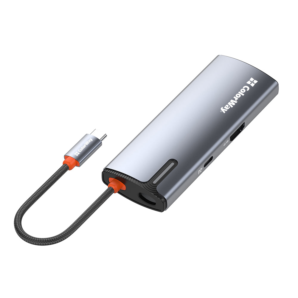 Hub USB-C ColorWay CW-HUB01, 5in1, Srebrni