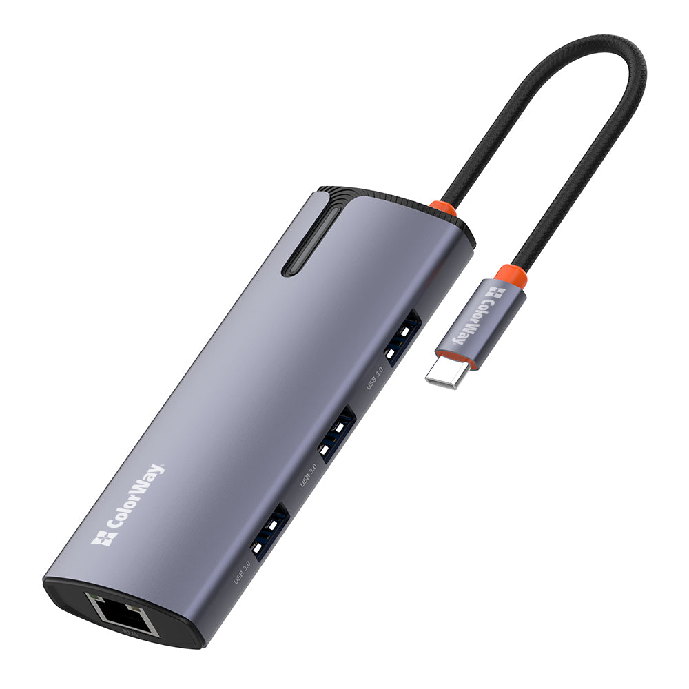 Hub USB-C ColorWay CW-HUB03, 6in1, Srebrni