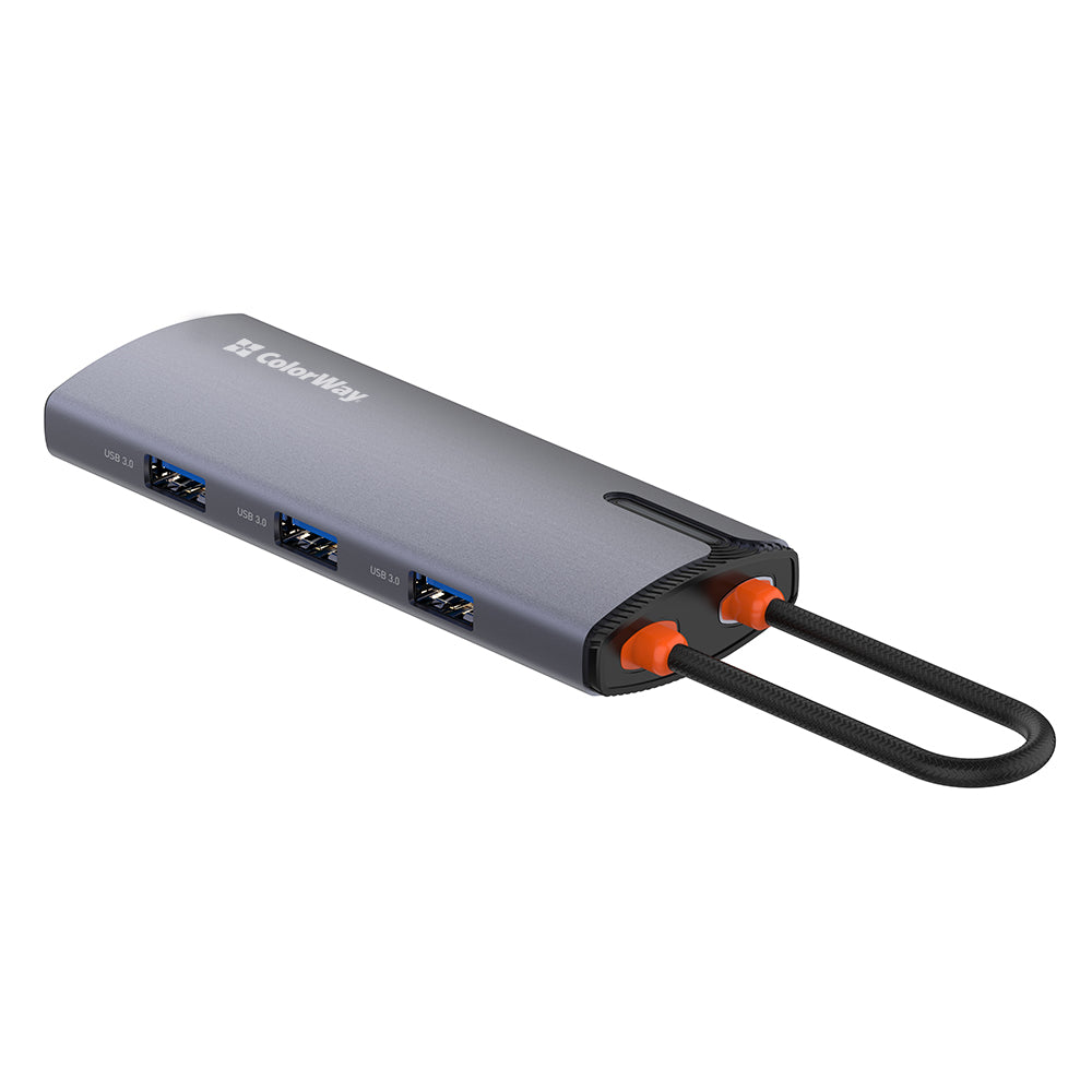 Hub USB-C ColorWay CW-HUB03, 6in1, Srebrni