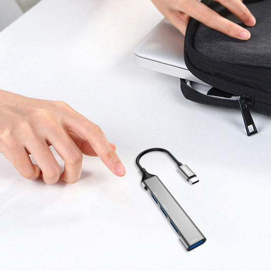 Hub USB-C Dudao A16T, 1 x USB-A 3.0 - 3 x USB-A, Crni