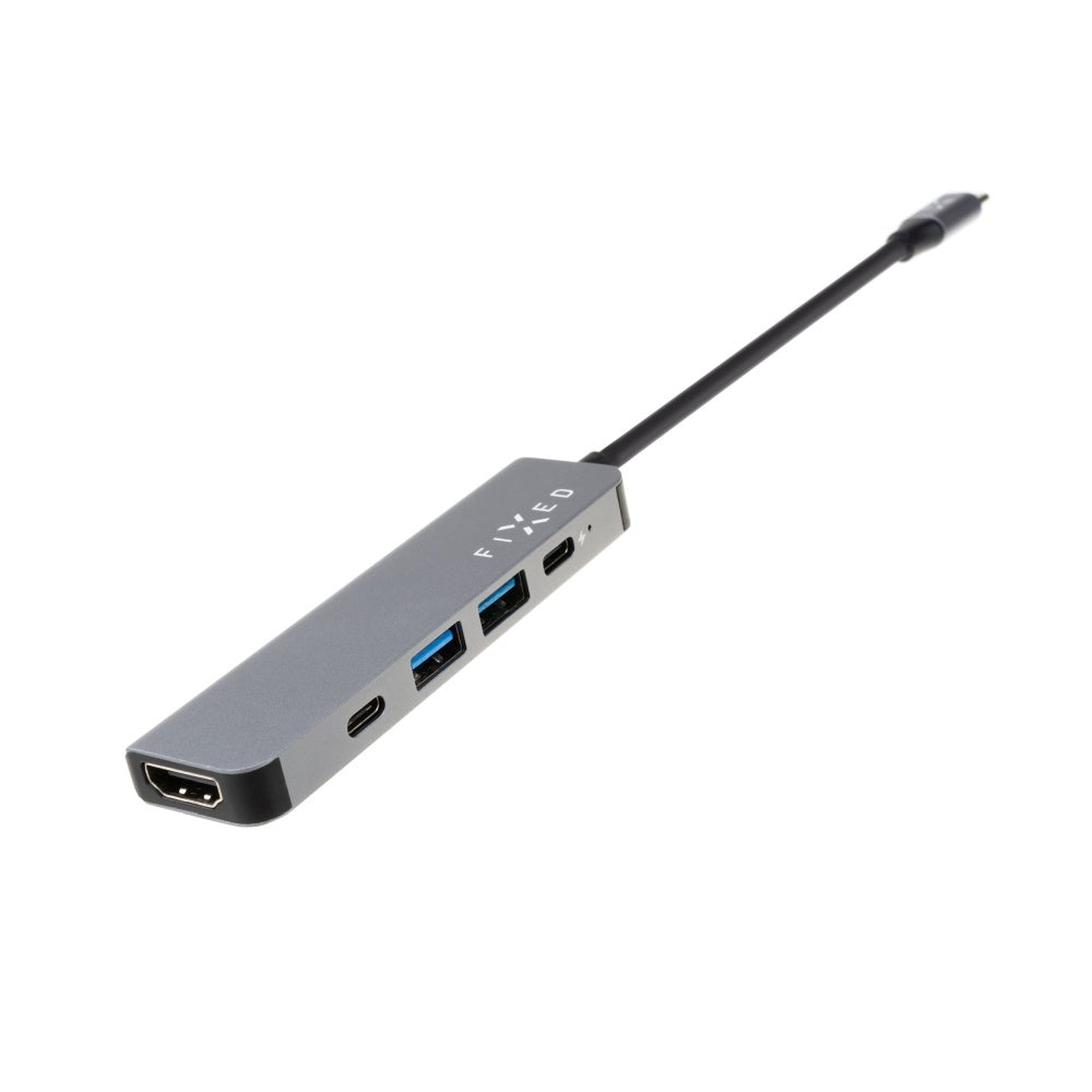 Hub USB-C Fixed, 4in1, Sivi