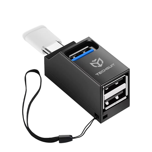 Hub USB-C Techsuit H10 EchoLink, 3u1, Crni