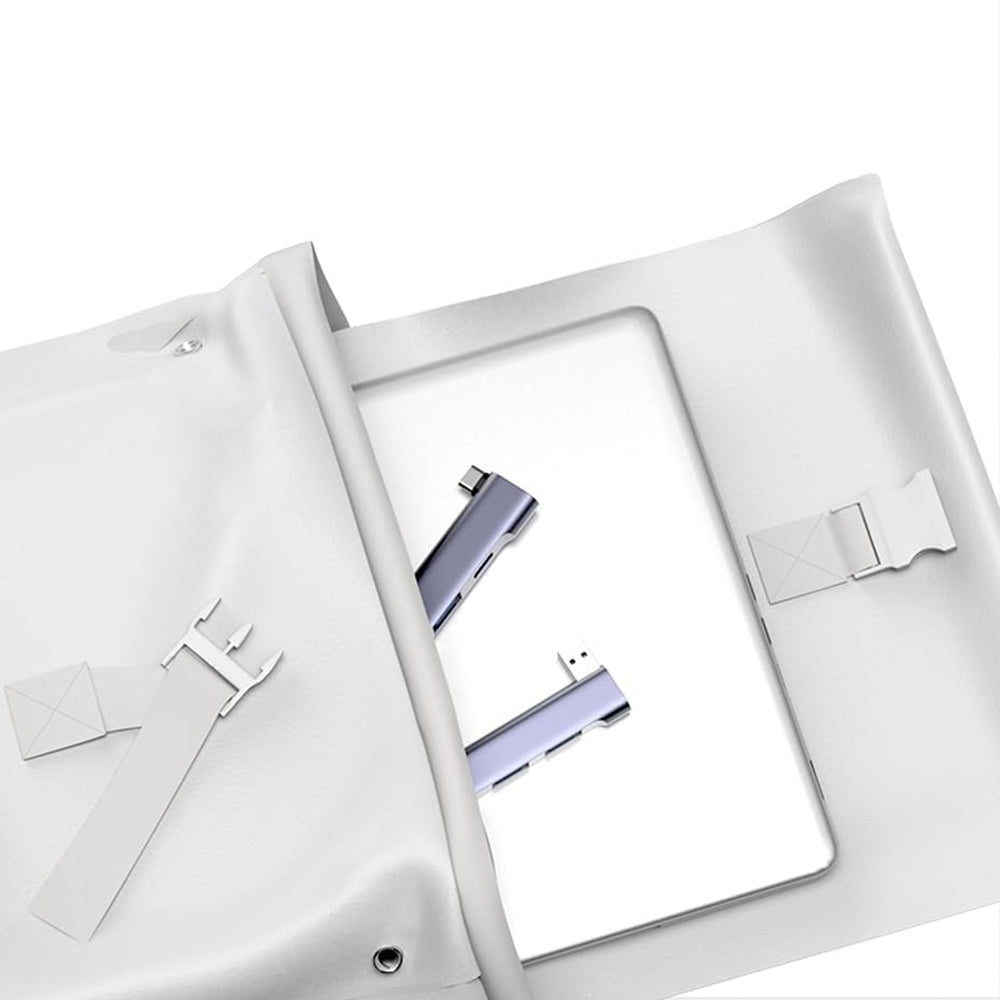 Hub USB-C Techsuit H12 ZenithDock, 4in1, Sivi