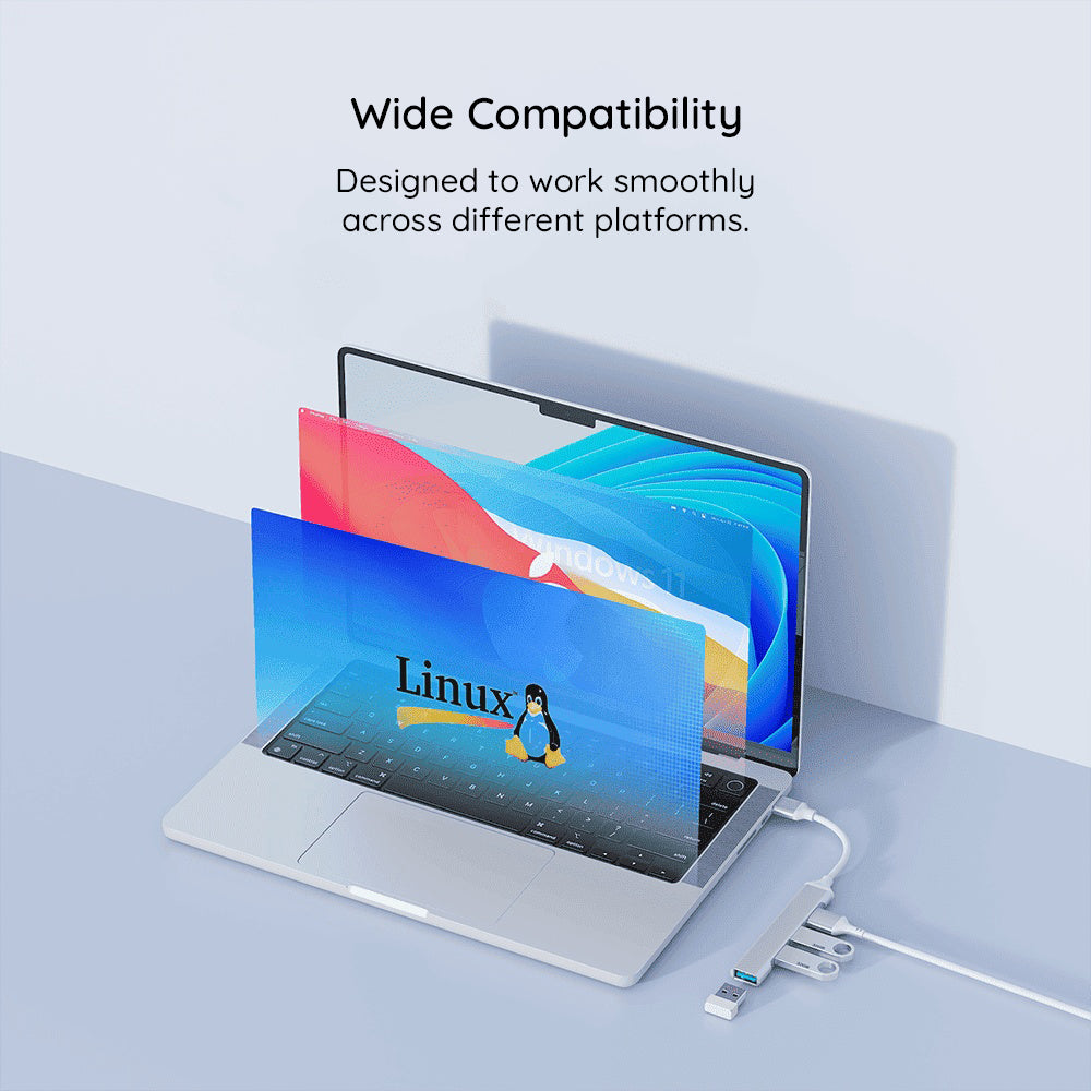 Hub USB-C Techsuit H18 PolarisBridge, 4in1, Sivo Beli