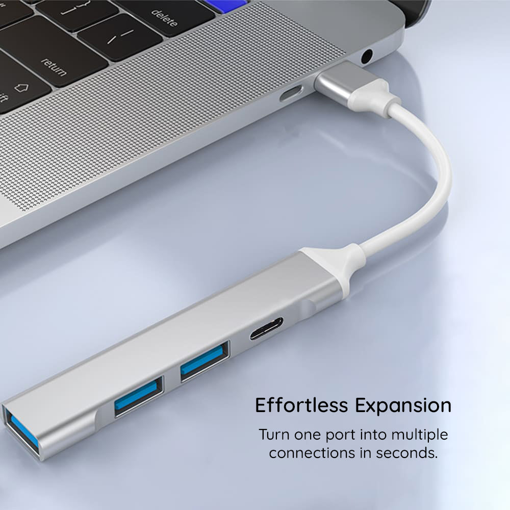 Hub USB-C Techsuit H18 PolarisBridge, 4in1, Sivo Beli