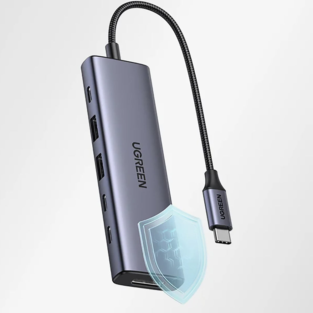 Hub USB-C UGREEN CM511 (75586), 6in1, Sivi