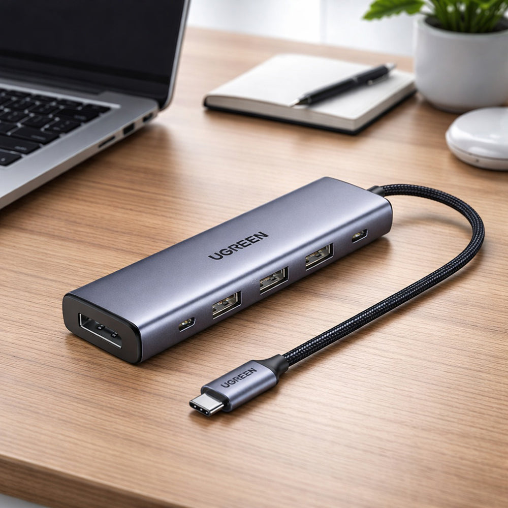 Hub USB-C UGREEN CM511 (75642), 6in1, Sivi