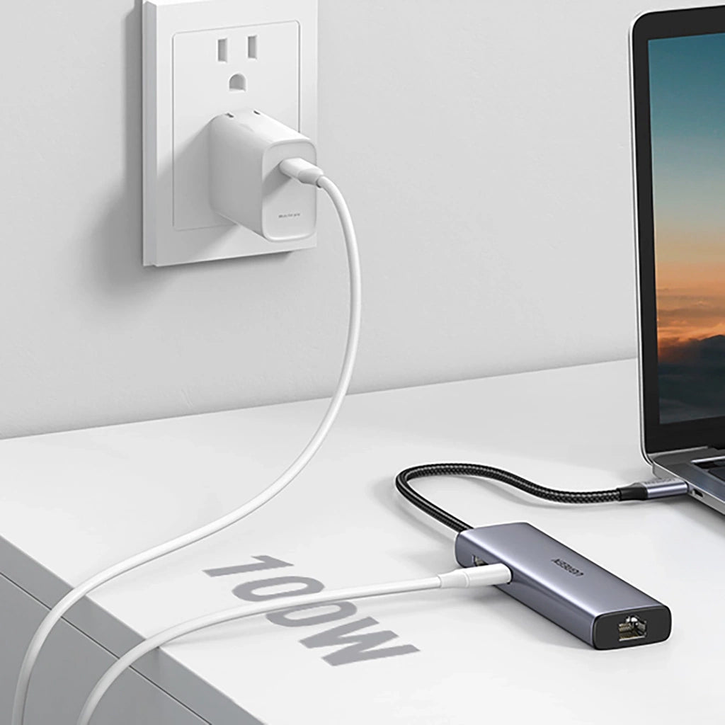 Hub USB-C UGREEN CM512 (90568), 2 x USB-A 3.0 - 1 x USB-C - 1 x HDMI - 1 x RJ45 - 1 x SD - 1 x microSD, Sivi