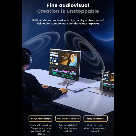 Hub USB-C UGREEN CM888 (45155) Uno, 6in1, Sivi