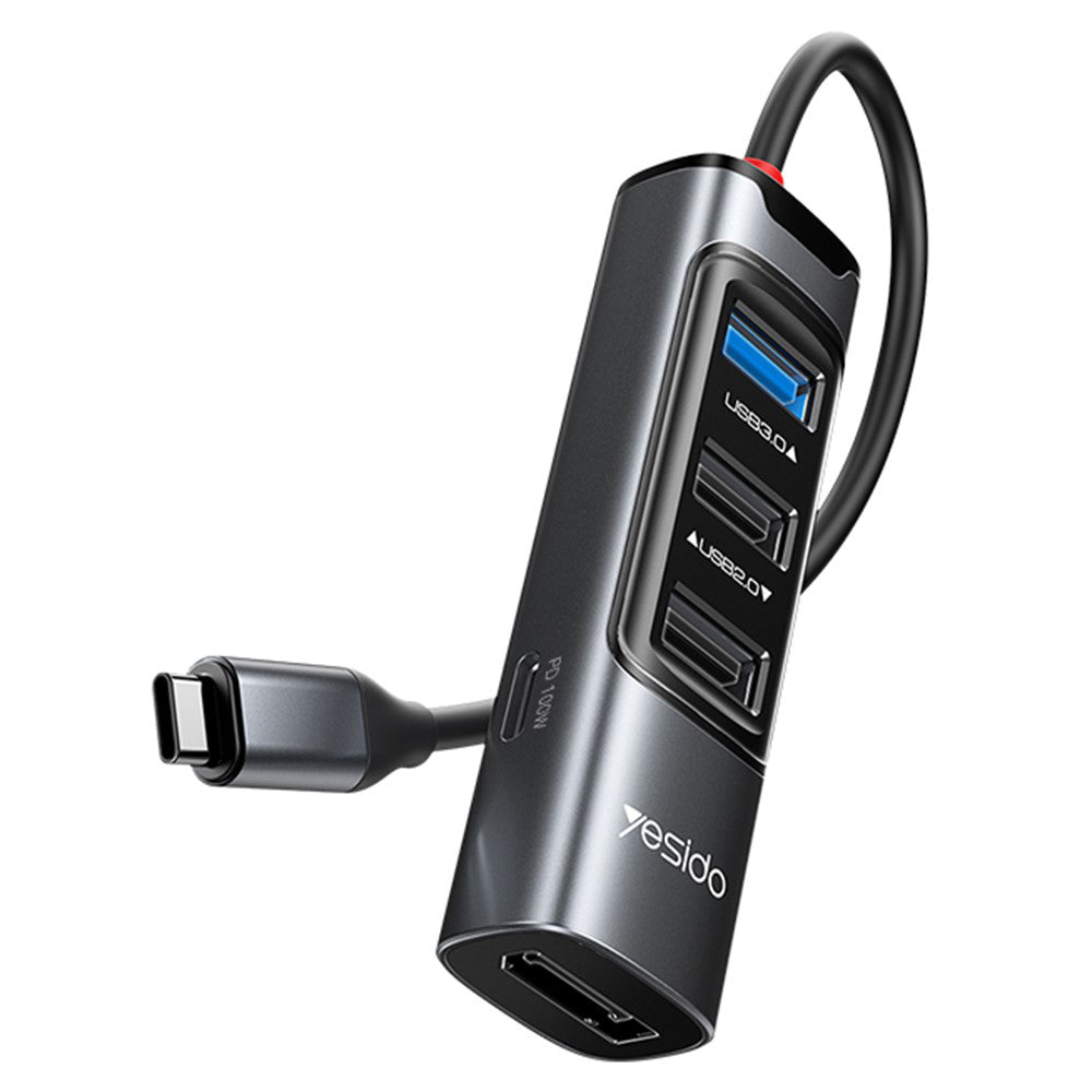 Hub USB-C Yesido HB23, 5in1, Sivi