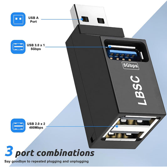 Hub USB Techsuit H11 EchoLink, 3u1, Crni