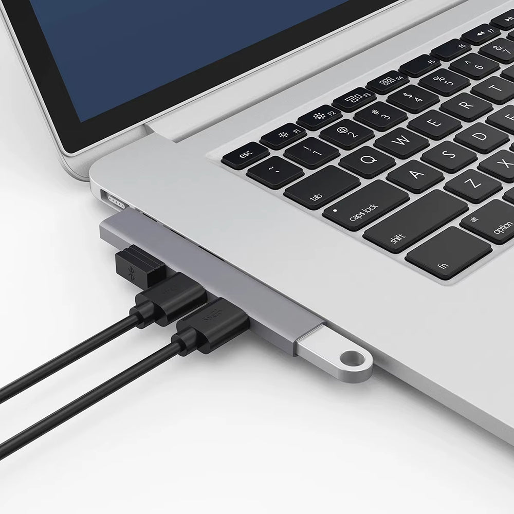 Hub USB Techsuit H14 ZenithDock, 4in1, Sivi
