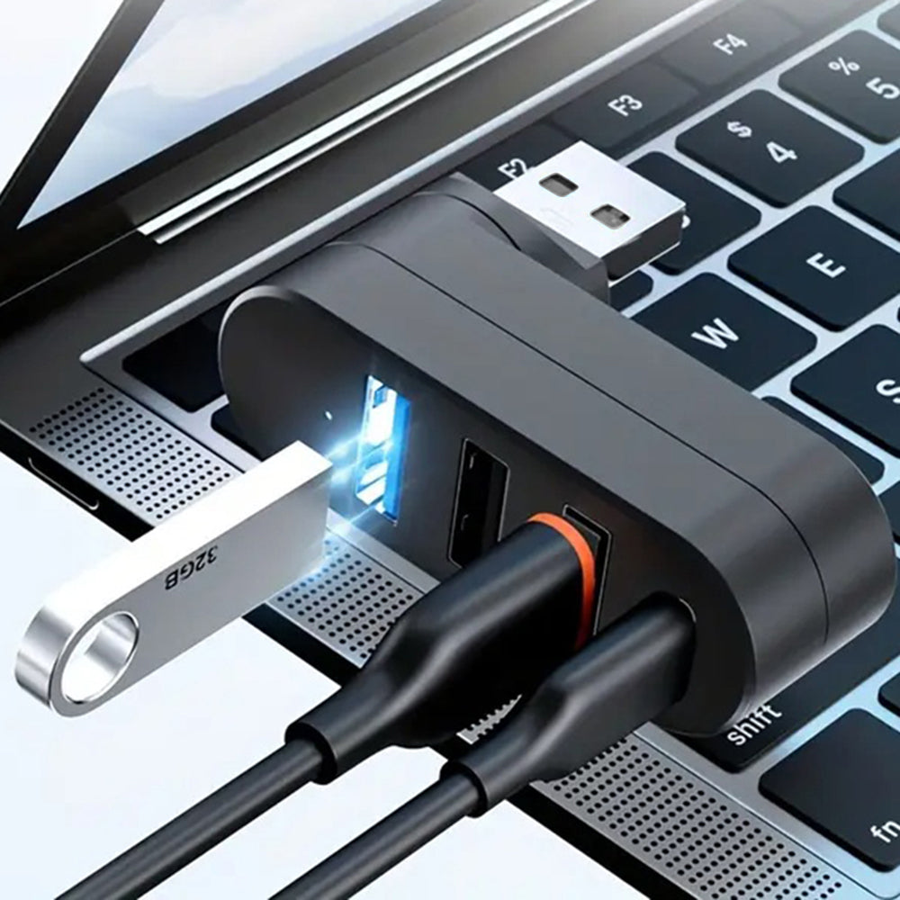 Hub USB Techsuit H17 SplitterNode, 4in1, Crni
