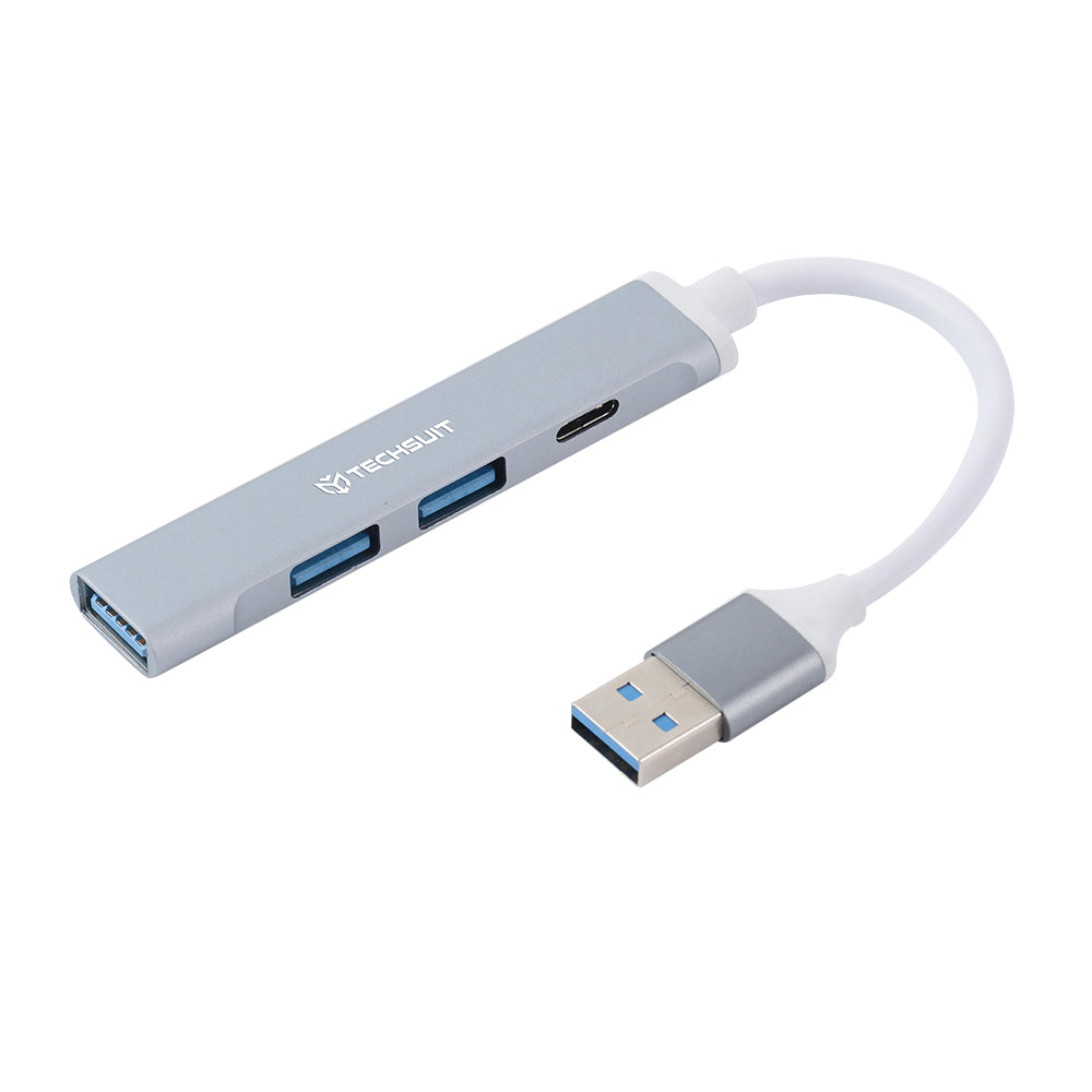 USB Hub Techsuit H19 PolarisBridge, 4in1, Sivo Beli