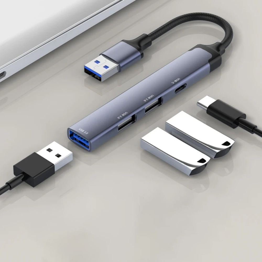 USB Hub Techsuit H19 PolarisBridge, 4in1, Sivo Beli