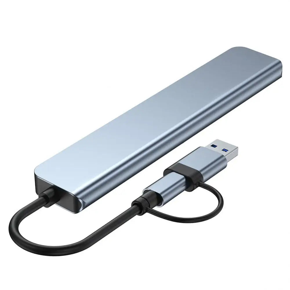 Hub USB / USB-C Techsuit H6 DataBridge, 7in1, Sivi