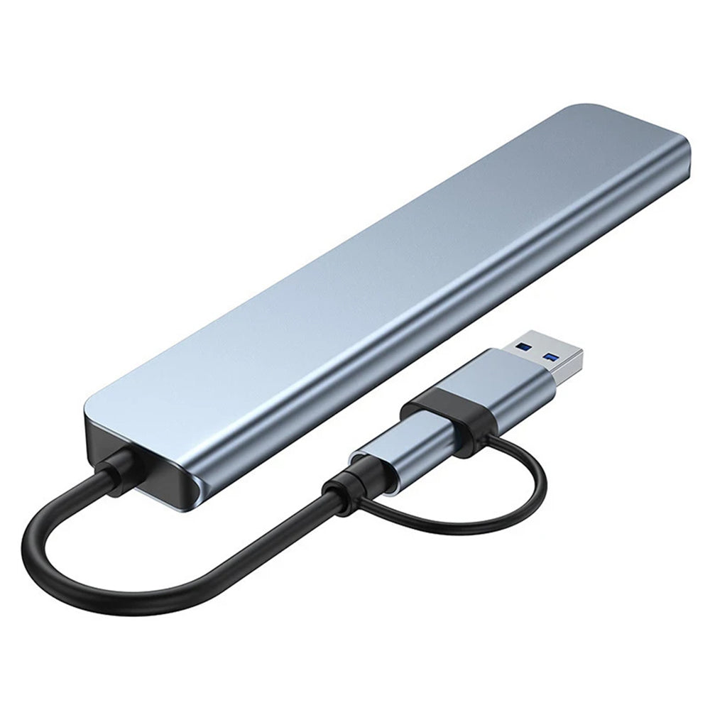 Hub USB / USB-C Techsuit H9 DataBridge, 8in1, Sivi